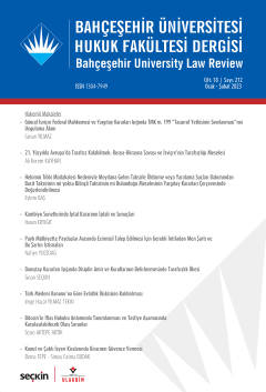 Bahçeşehir Üniversitesi Hukuk Fakültesi Dergisi Cilt: 18 Sayı: 212