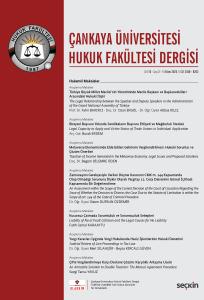 Çankaya Üniversitesi Hukuk Fakültesi Dergisi Cilt:10 Sayı:2 Ekim 2025