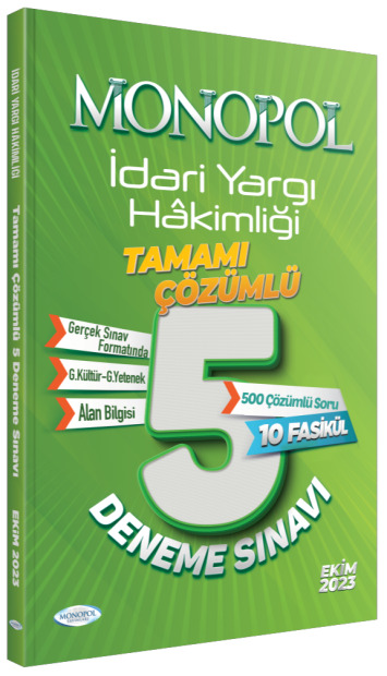 İdari Yargı Hakimliği Çözümlü 5 Deneme Sınavı