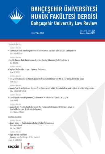 Bahçeşehir Üniversitesi Hukuk Fakültesi Dergisi Cilt: 20 Sayı: 229 Beg