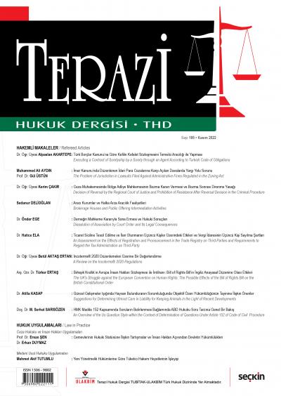 Terazi Hukuk Dergisi Sayı:195 Kasım 2022