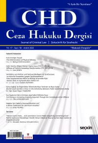 Ceza Hukuku Dergisi Sayı: 50 – Aralık 2022 Veli Özer Özbek