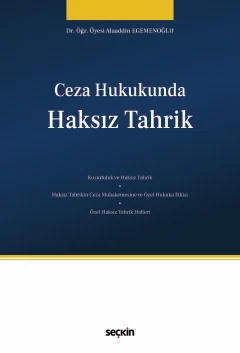 Ceza Hukukunda Haksız Tahrik Alaaddin Egemenoğlu