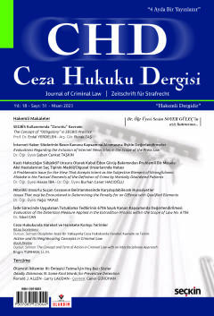 Ceza Hukuku Dergisi Sayı: 51 – Nisan 2023