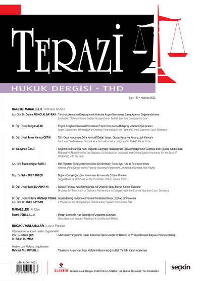 Terazi Hukuk Dergisi Sayı:190 Haziran 2022
