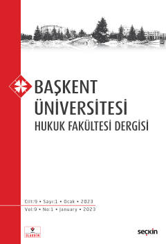 Başkent Üniversitesi Hukuk Fakültesi Dergisi C: 9 S: 1 Ocak 2023 Rıza 