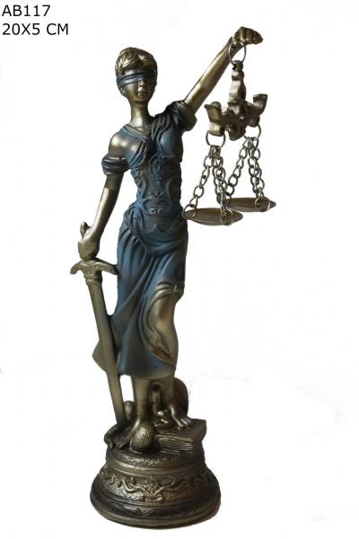 Adalet Biblo Themis Heykel Mavi Renk ( 20 cm )