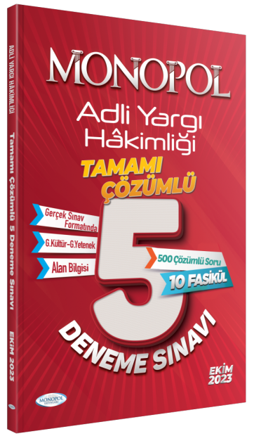 Adli Yargı Hakimliği Çözümlü 5 Deneme Sınavı