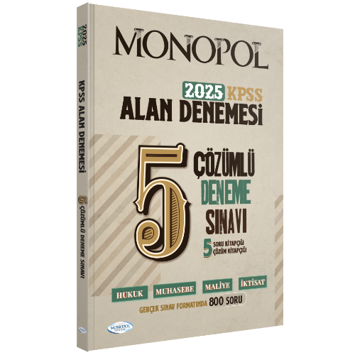 MONOPOL KPSS Alan Bilgisi Tamamı Çözümlü 5 Deneme Sınavı