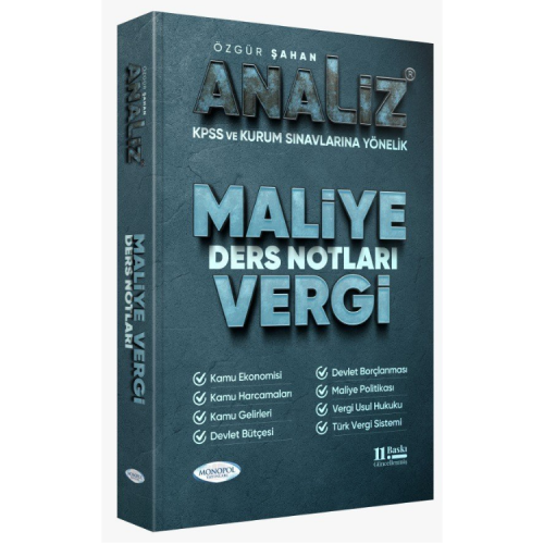 MONOPOL KPSS A Grubu Analiz Maliye Vergi Ders Notları Özgür Şahan