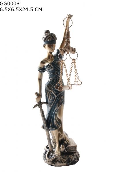 Adalet Biblo Themis Heykel Mavi Renk ( 24 cm )