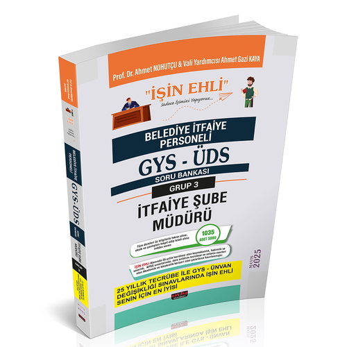 GYS-ÜDS Belediye İtfaiye Personeli Şube Müdürü Soru bankası 3. Grup