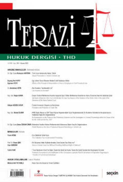 Terazi Hukuk Dergisi S:183 Kasım 2021 Mutlu Dinç