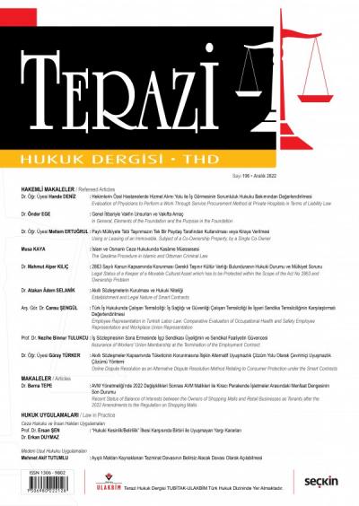 Terazi Hukuk Dergisi Sayı:196 Aralık 2022