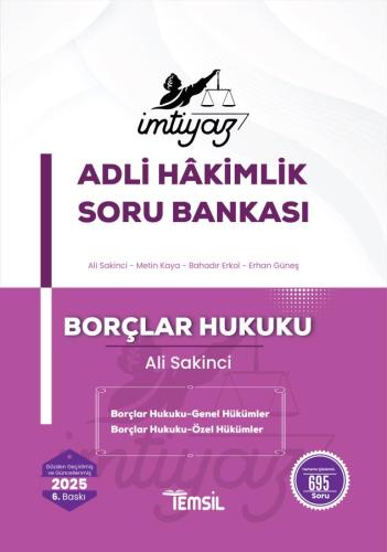 İMTİYAZ Hâkimlik Soru Bankası  Borçlar Hukuku (Genel Hükümler-Özel Hükümler) Soru Bankası