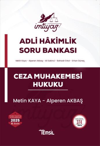 İMTİYAZ Adli Hakimlik Soru Bankası Ceza Muhakemesi Hukuku Soru Bankası