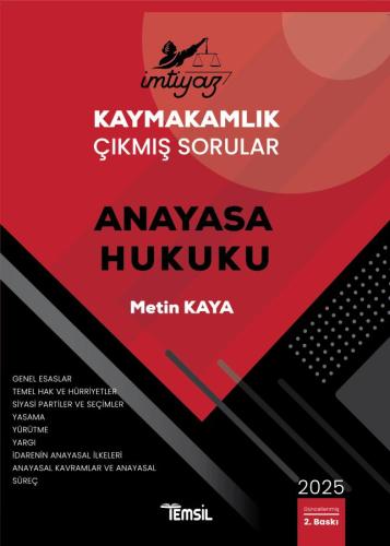 İMTİYAZ Kaymakamlık Çıkmış Sorular Anayasa Hukuku