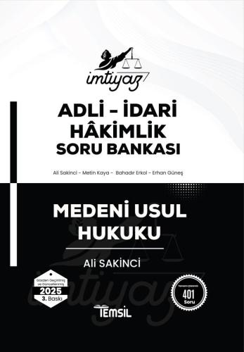 İMTİYAZ Hakimlik Soru Bankası Medeni Usul Hukuku Soru Bankası