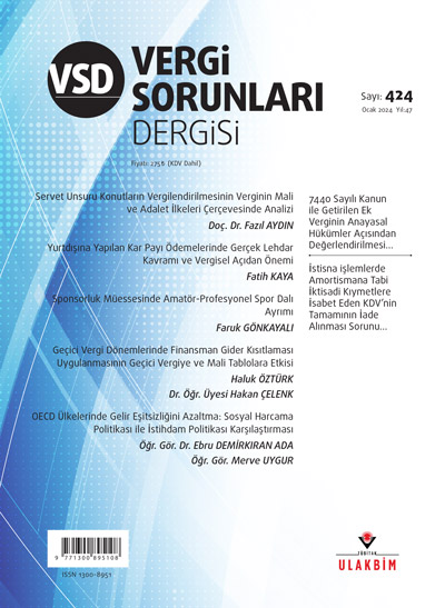 Vergi Sorunları Dergisi Sayı: 424 Yıl: 47 Ocak 2024