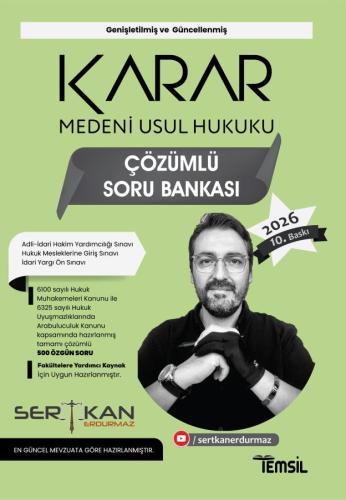 KARAR Medeni Usûl Hukuku Soru Bankası Sertkan Erdurmaz