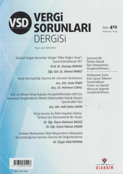 Vergi Sorunları Dergisi Sayı: 412 Yıl: 45 Ocak 2023