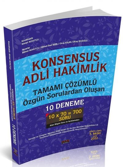 Konsensus Adli Hakimlik Tamamı Çözümlü Özgün Sorulardan Oluşan 10 Deneme